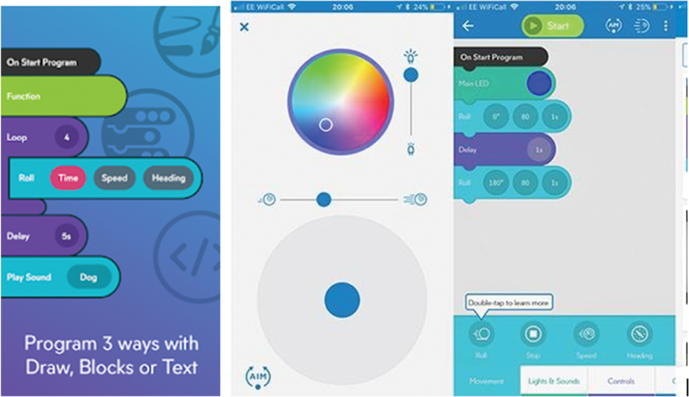 Screenshot from Sphero Edu software