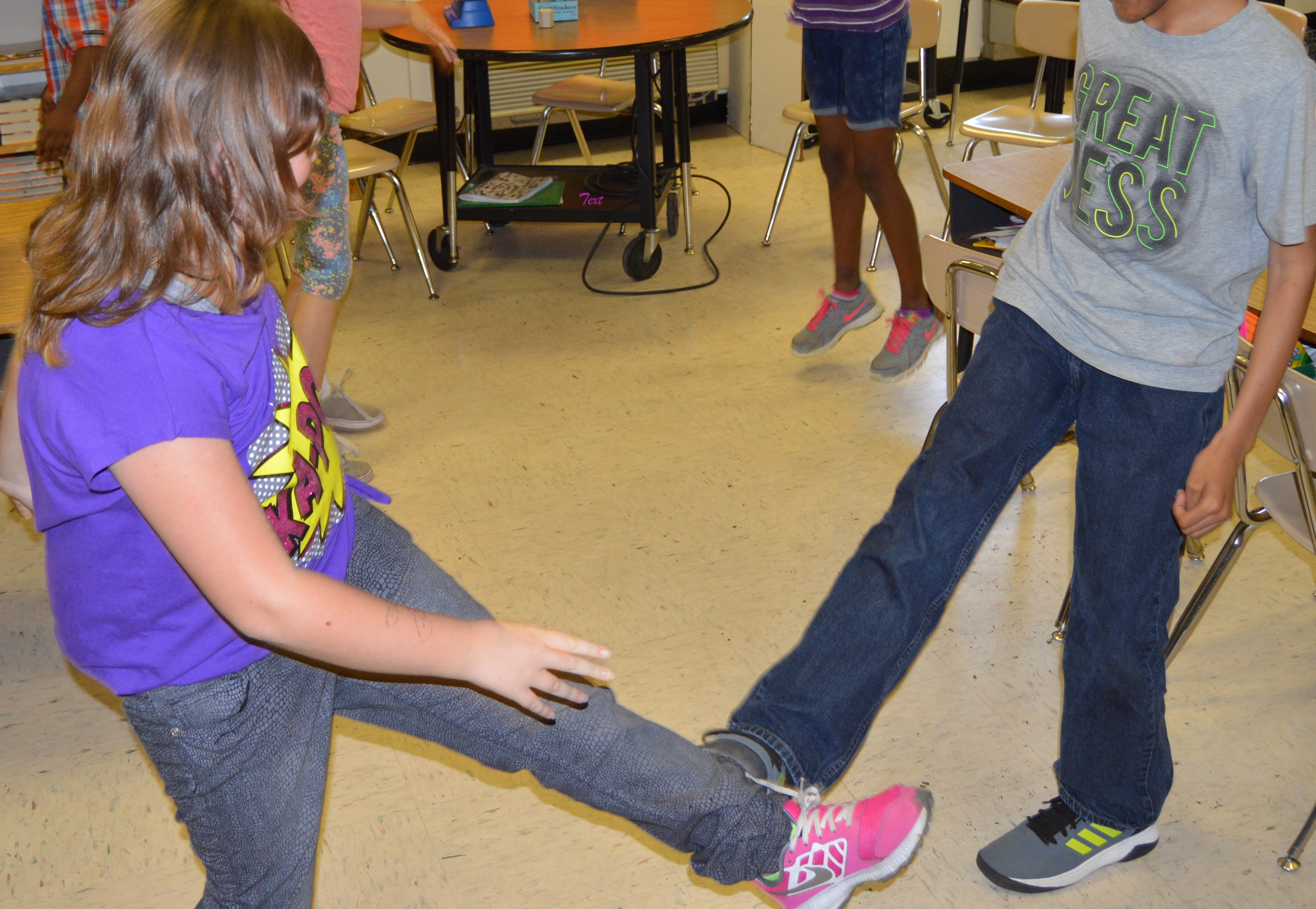 Students played the African game ampe.