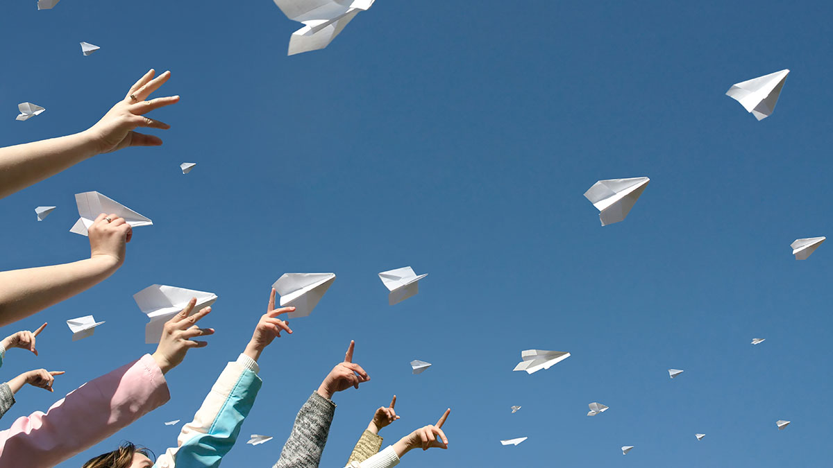 In Flight With Paper Airplanes