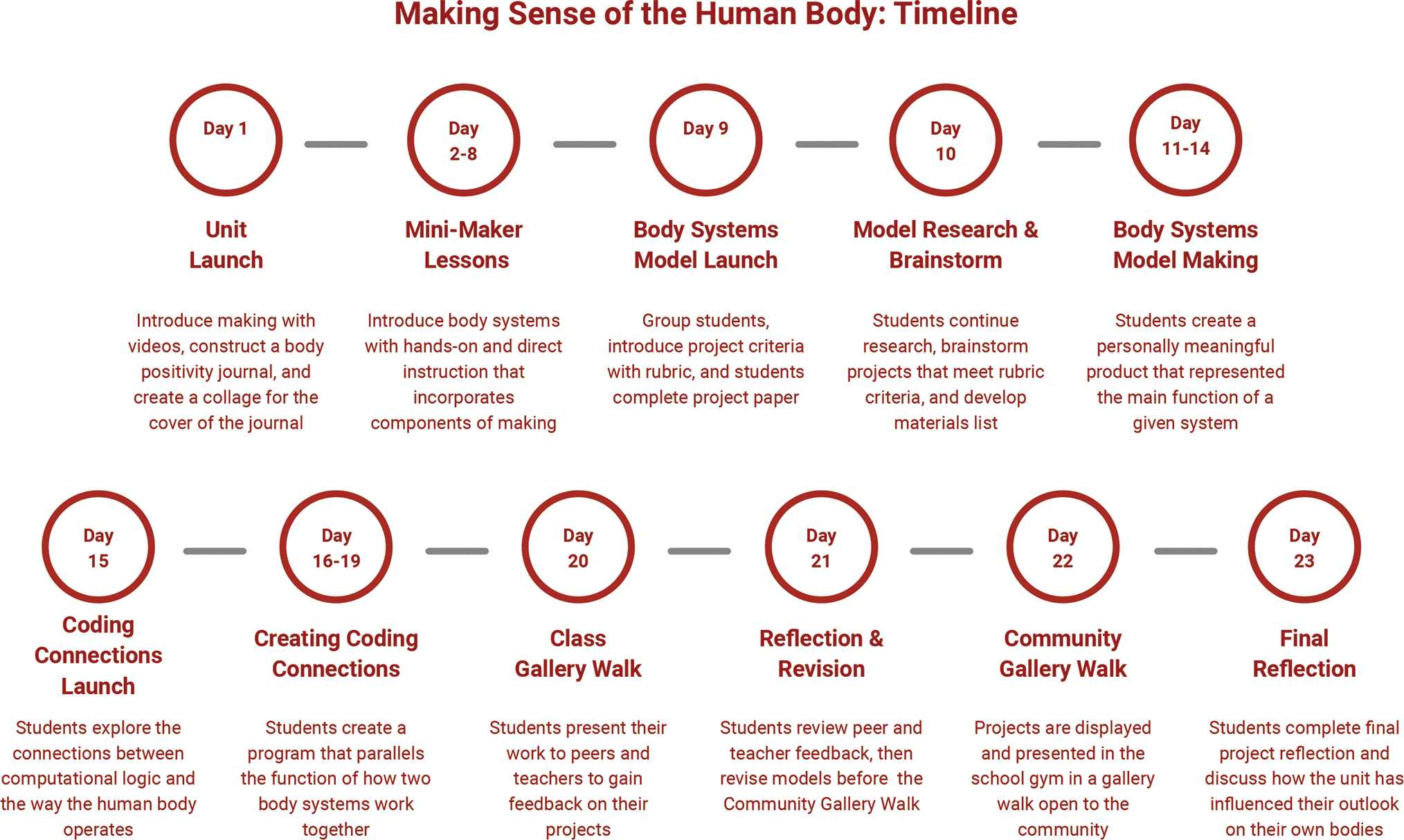 Making sense of the body unit timeline