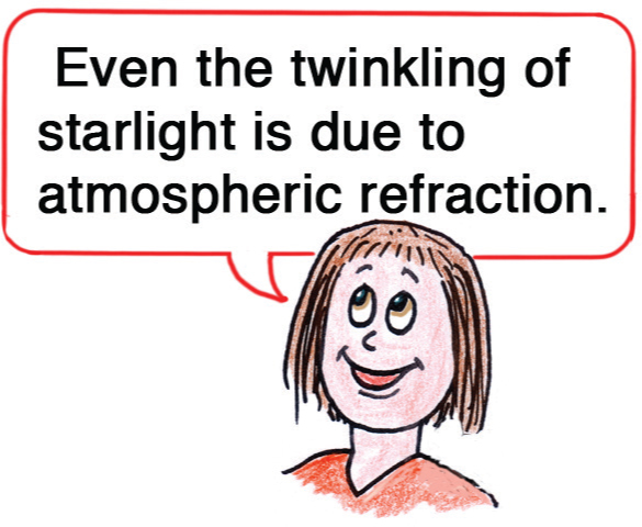 even the twinkling of stars is due to atmospheric refraction