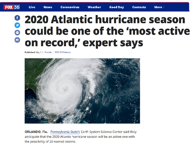 "2020 Atlantic hurricane season could be one of the 'most active on record,' expert says"