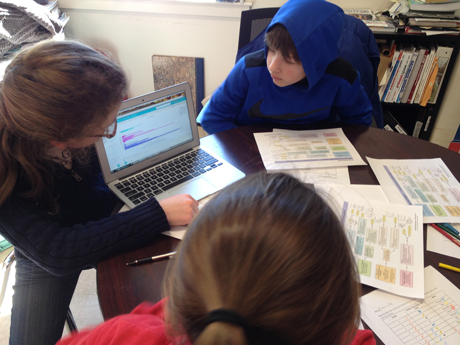 Students analyze their field data.