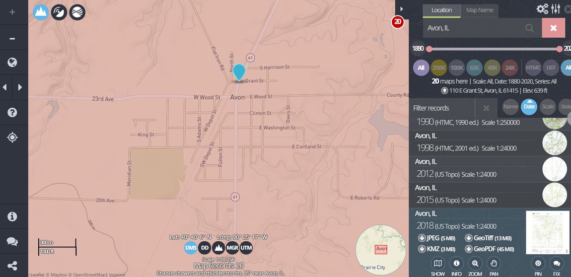 Screenshot From United States Geologic Survey TopoView Website