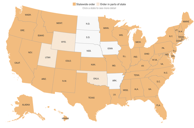 United states Map with cases by state