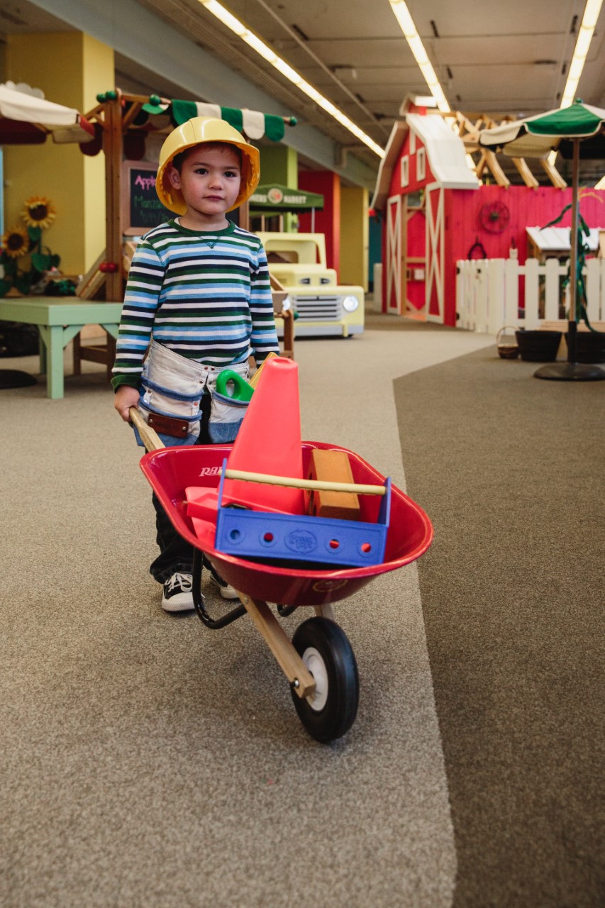 boy with wheelbarrow