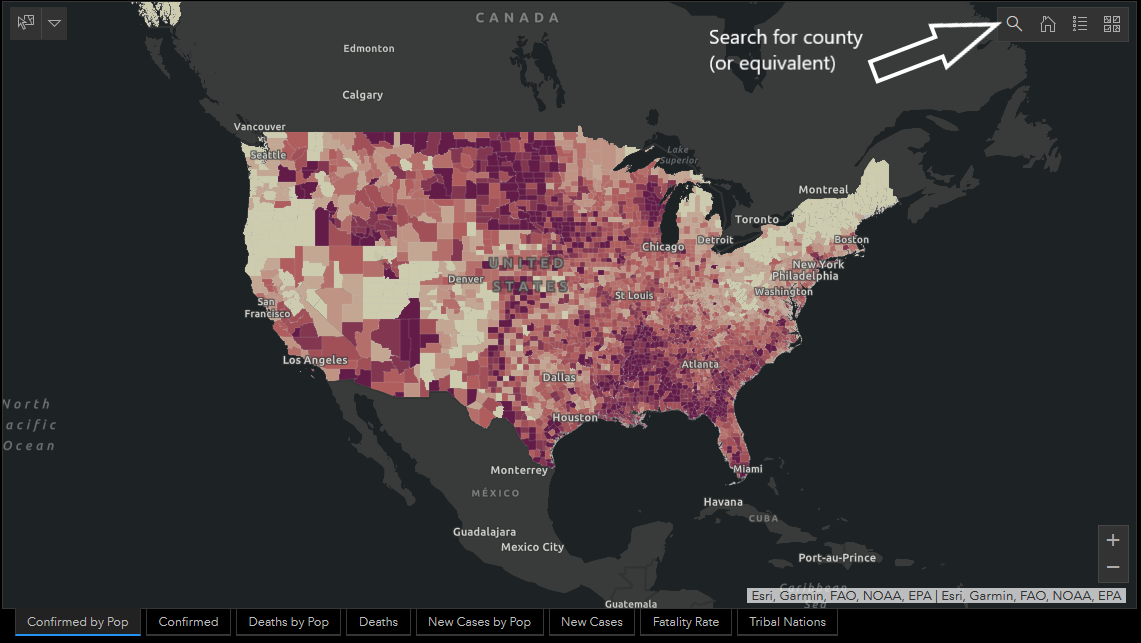 U.S. Map Tool to Search for Cases by Location