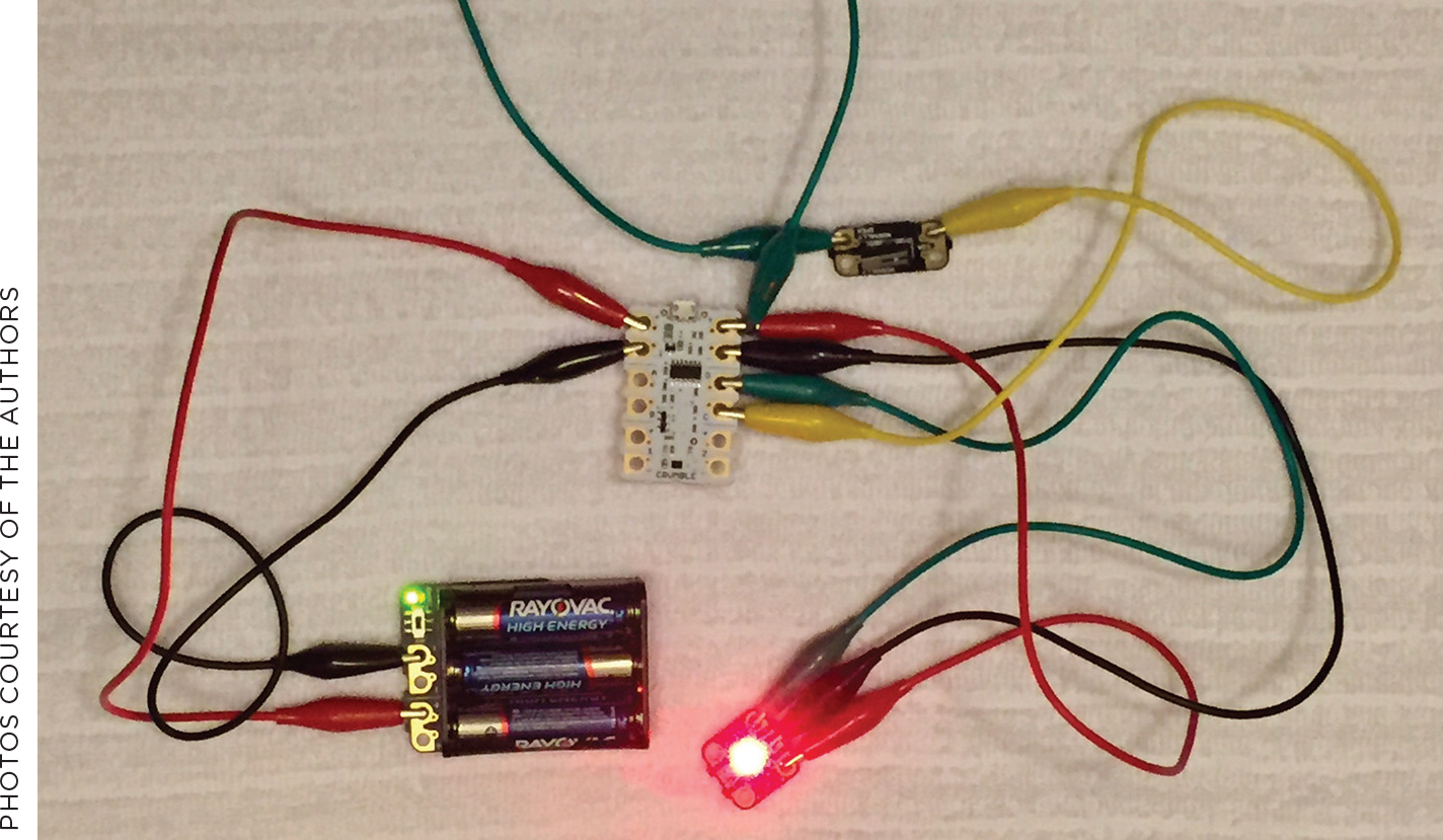A circuit using the micro switch and sparkle light.