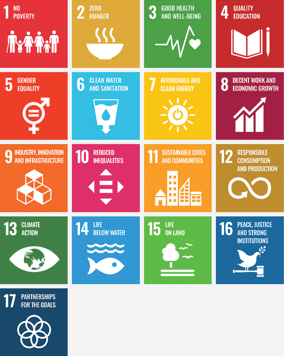 The 17 United Nations Sustainable Development Goals (SDG).