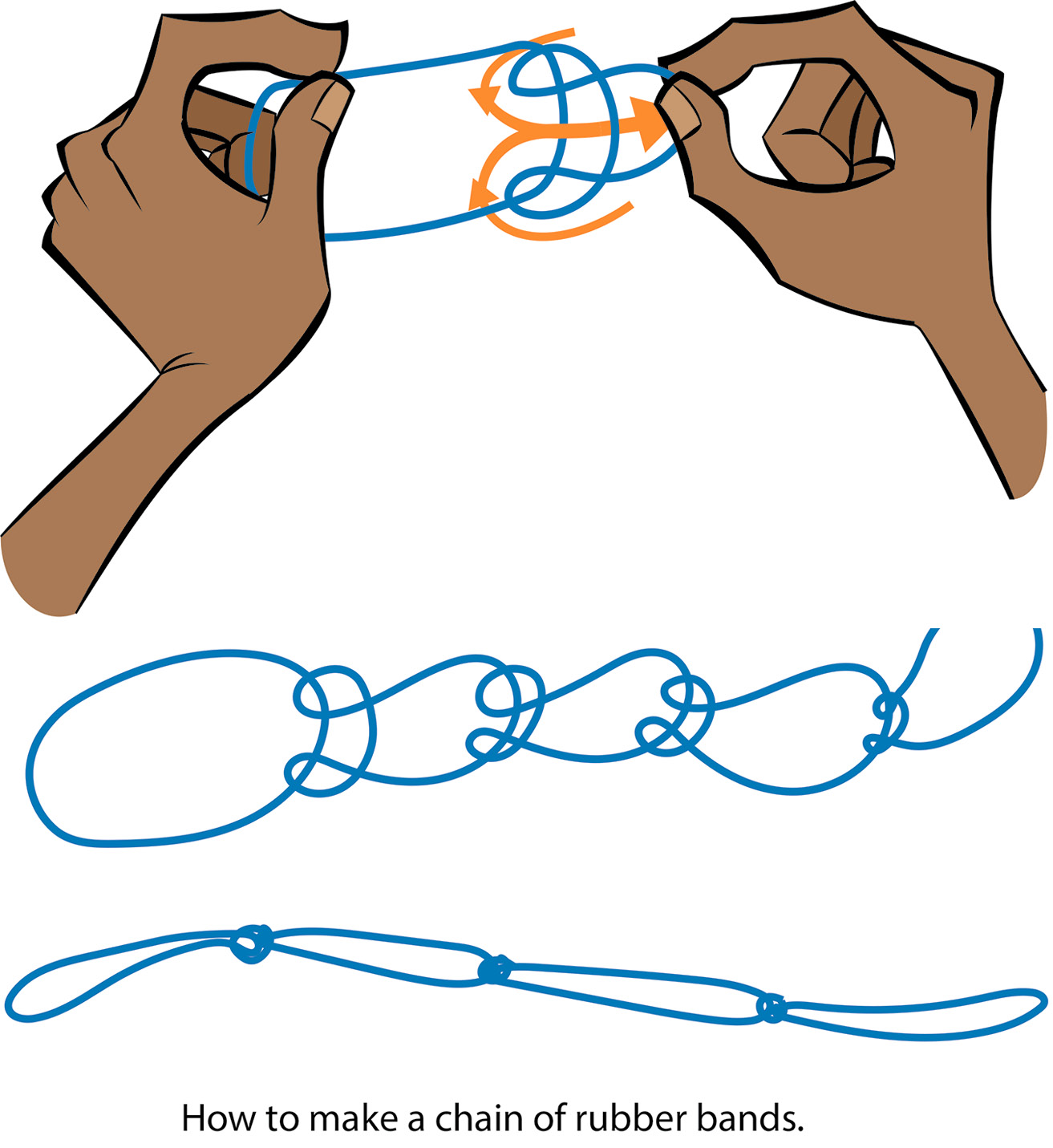 how to make a chain of rubber bands