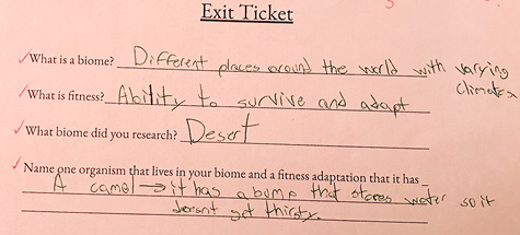 Exit ticket