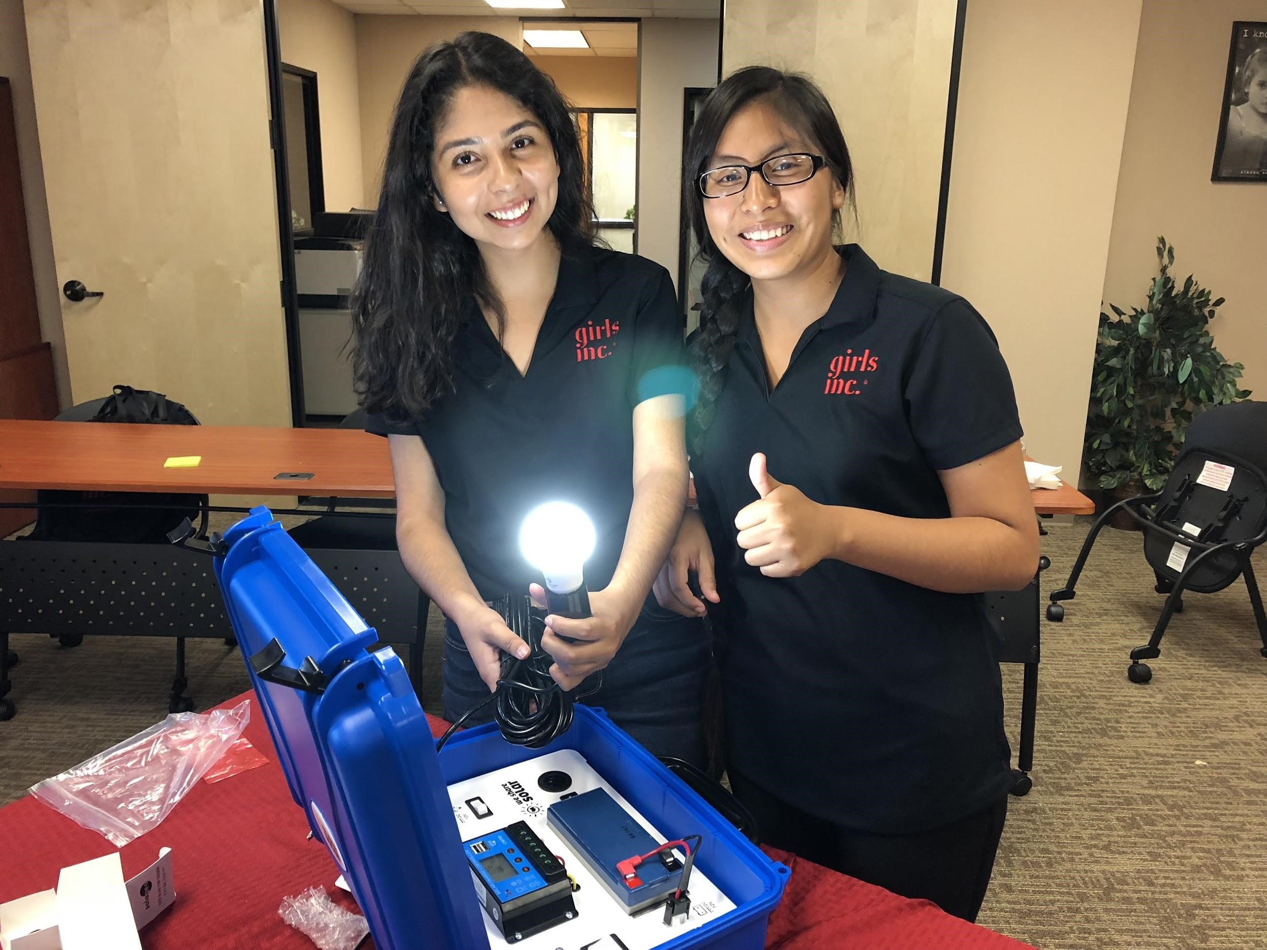 Girls Inc preparing solar suitcase