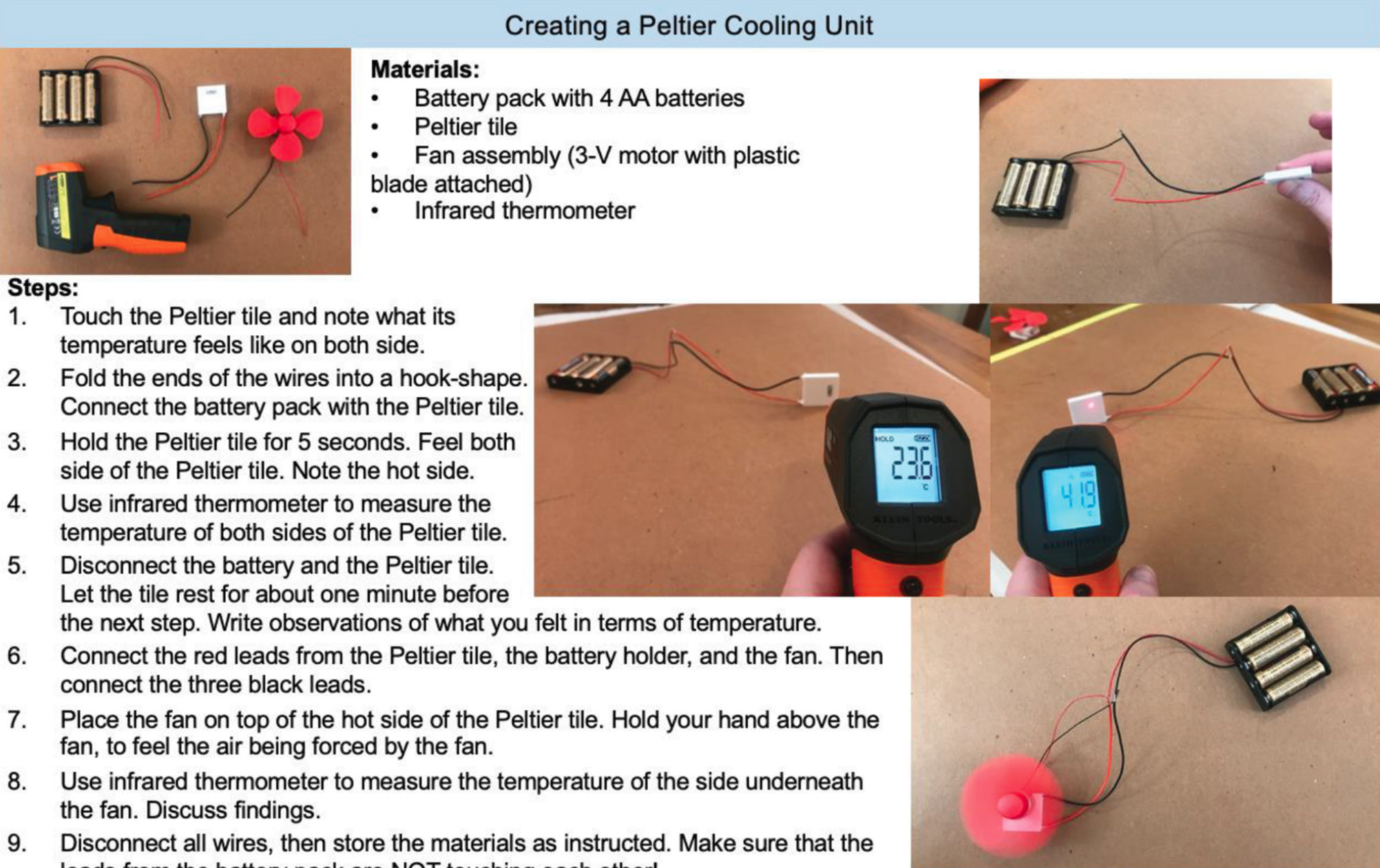  Peltier cooling unit design (Module 5).