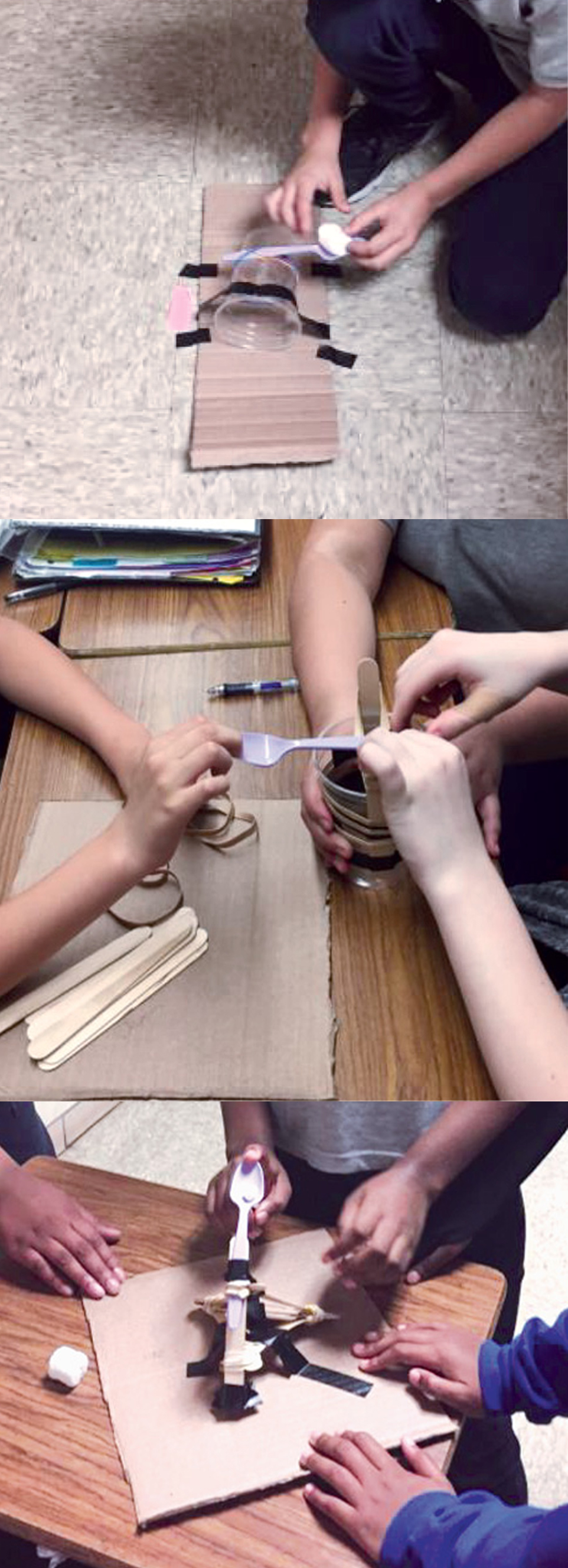 Students building prototypes. 