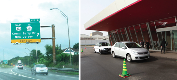 The term for a structure that is supported on only one end is a cantilever. Here are two illustrations of cantilevers. Do you see how in each case only one end is supported?