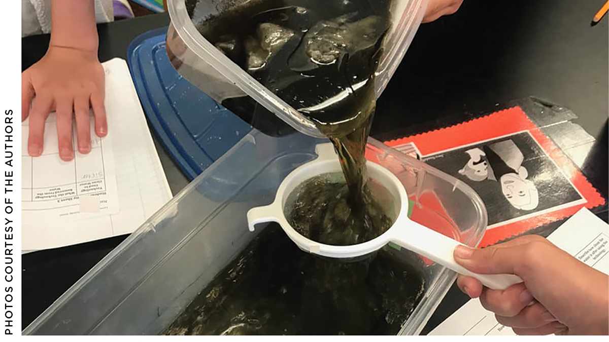 Students made their own “dirty water,” then they determined how to filter it.