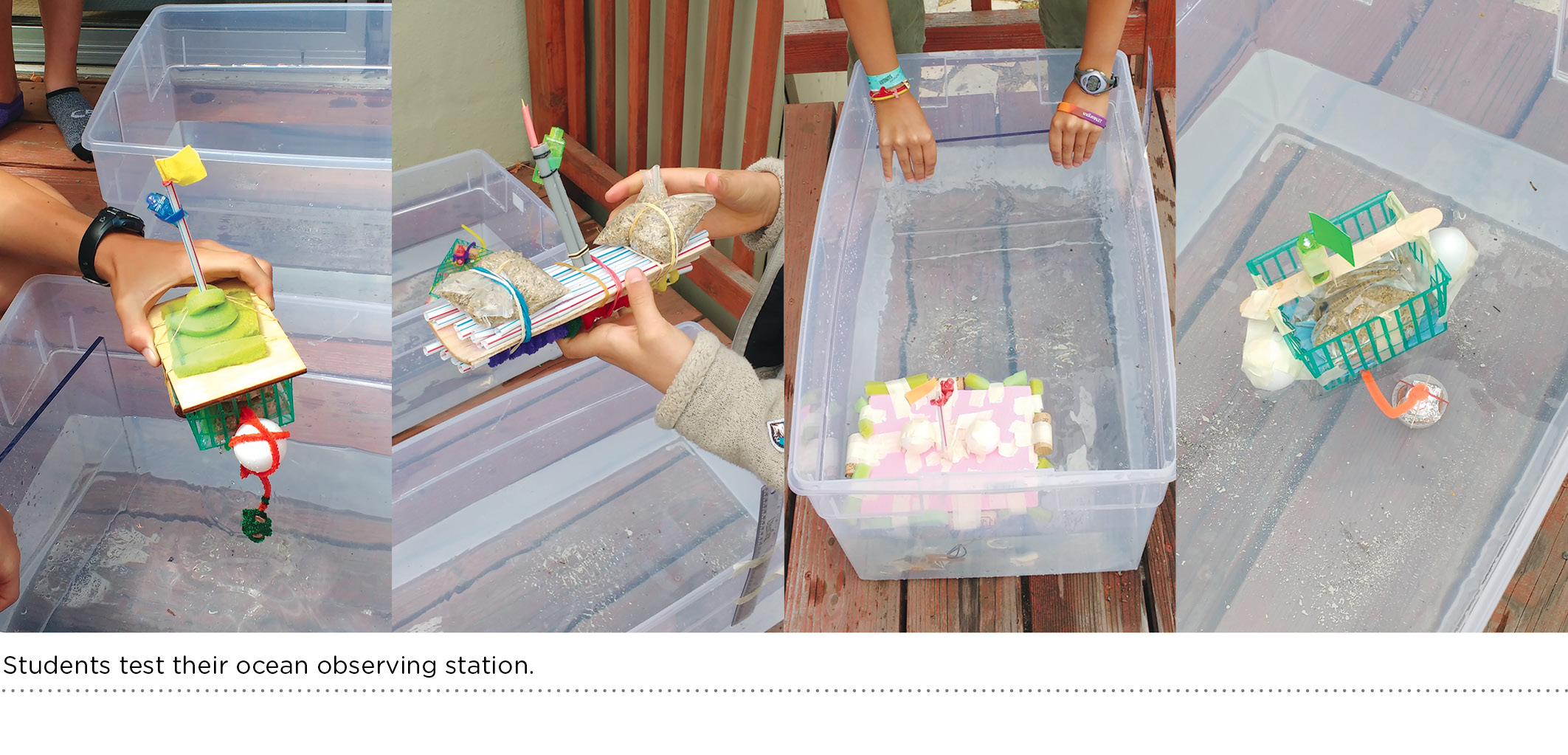 Students test their ocean observing station.