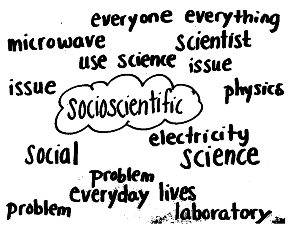 Students’ brainstorm of the meaning of socioscientific.