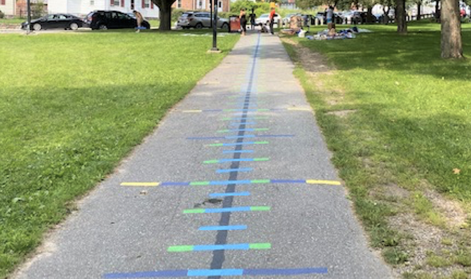 Number line in the park