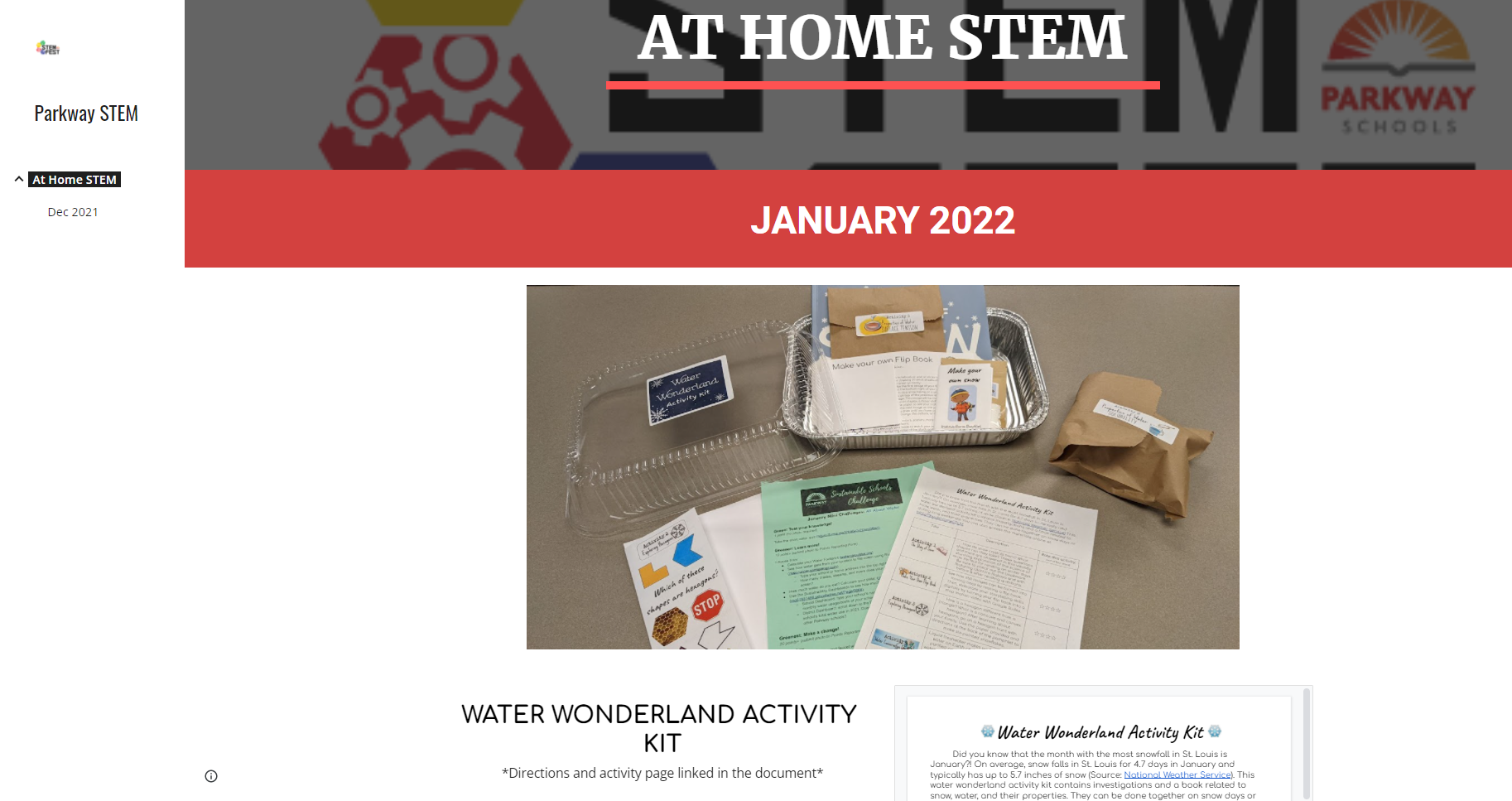At-Home STEM Website