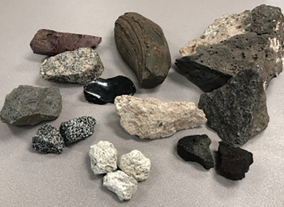 Volcanic rock samples.