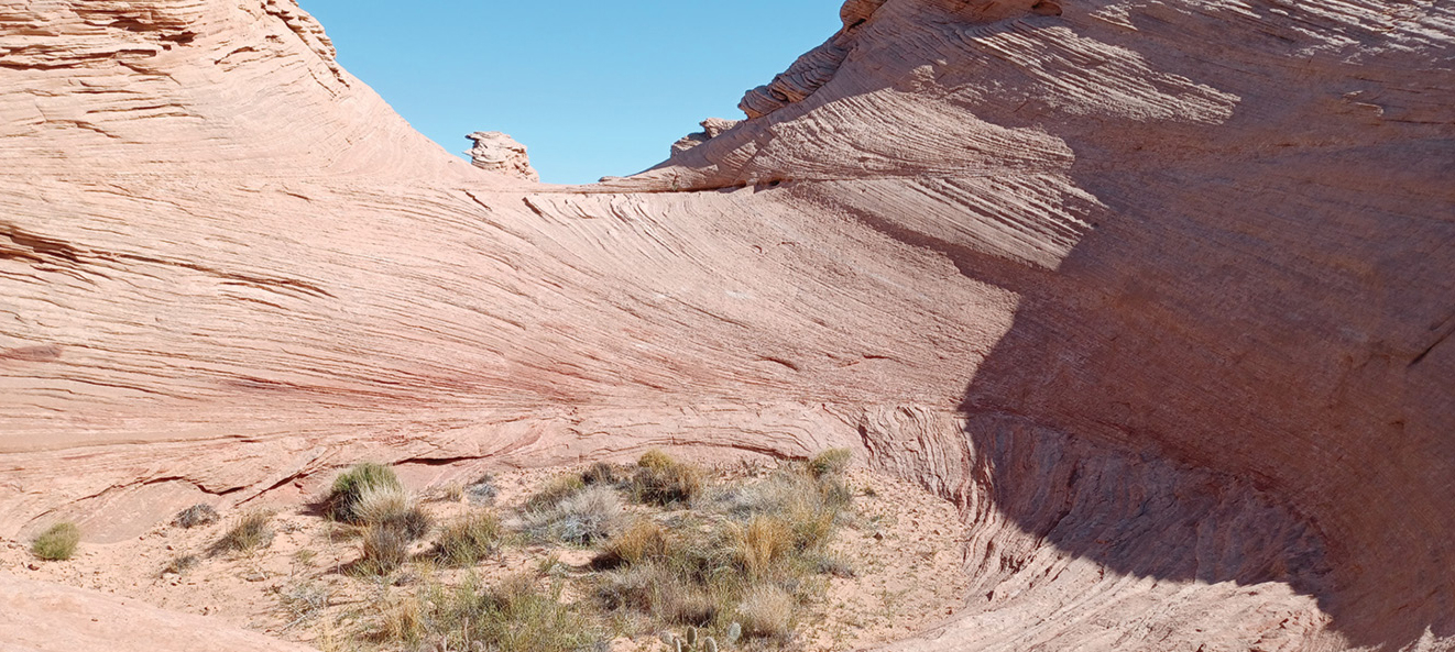 “Petrified” sand dunes and cross bedding. 