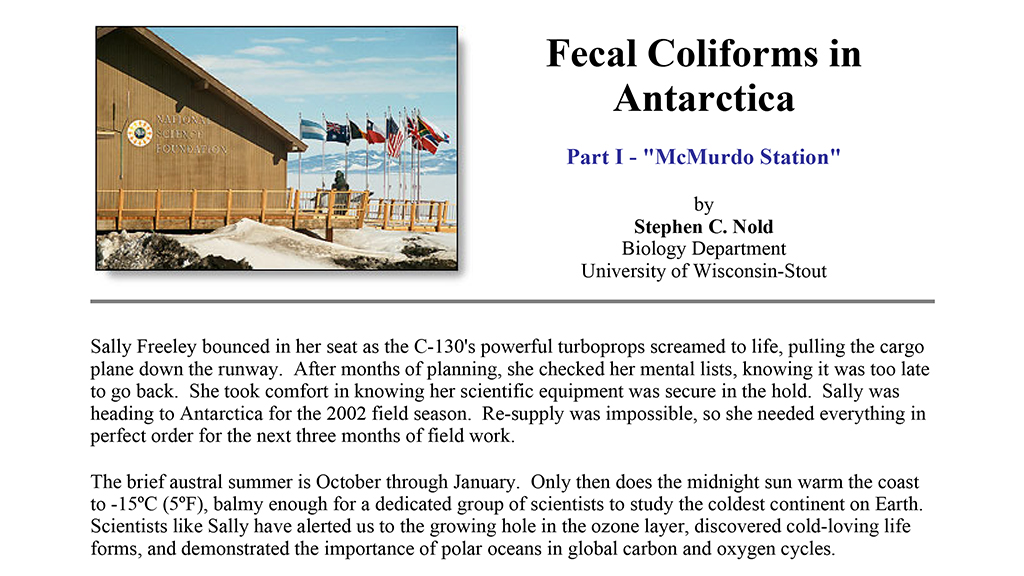 Fecal Coliforms in Antarctica