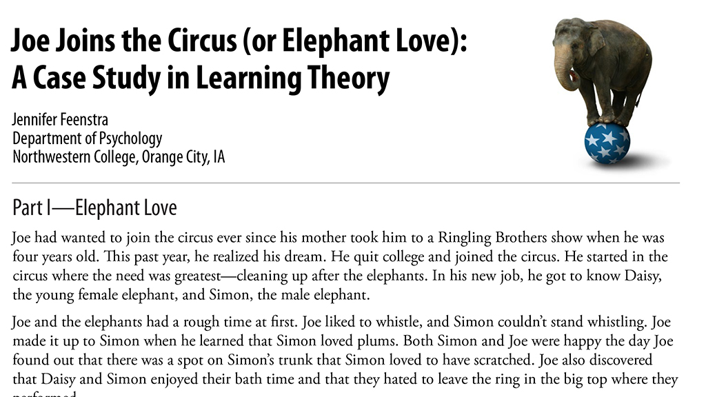 Joe Joins the Circus (or Elephant Love)