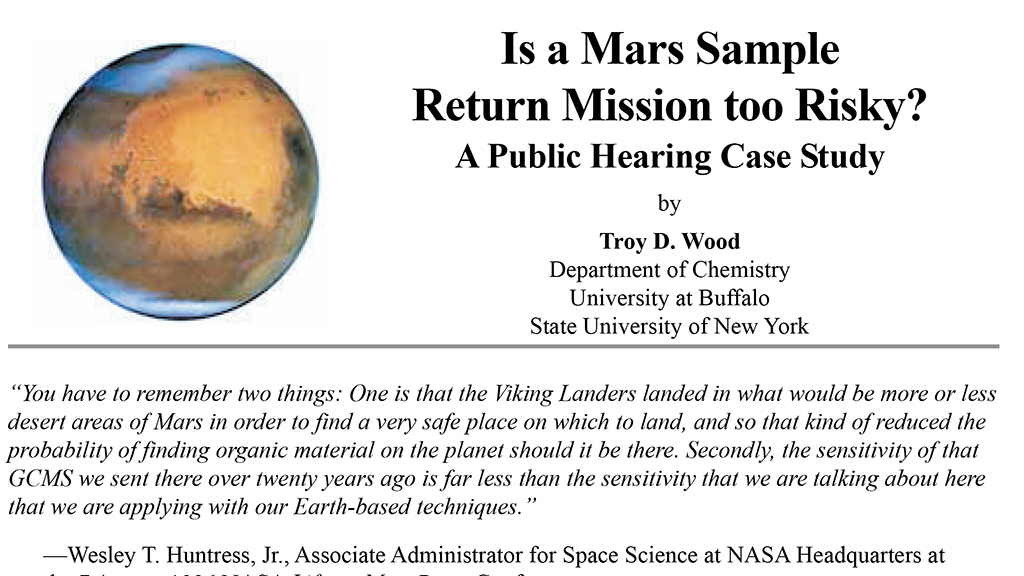 Is a Mars Sample Return Mission Too Risky? NSTA