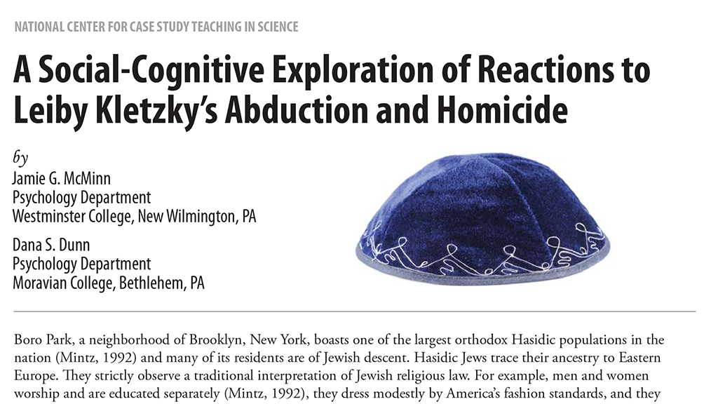 A Social-Cognitive Exploration of Reactions to Leiby Kletzky's Abduction and Homicide