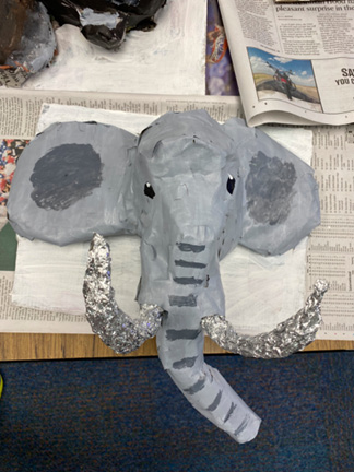 An elephant model in progress