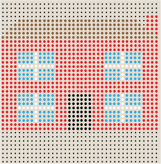 Transmitted pictures are always made of individual pixels, such as the ones on this pegboard. 