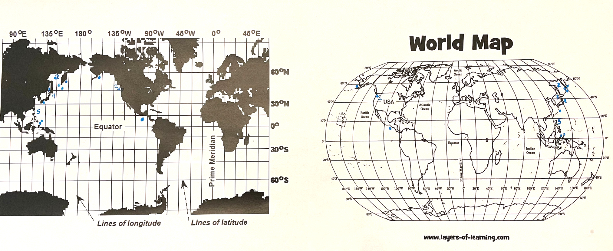 Sample completed maps for comparison with volcano locations and predictions.