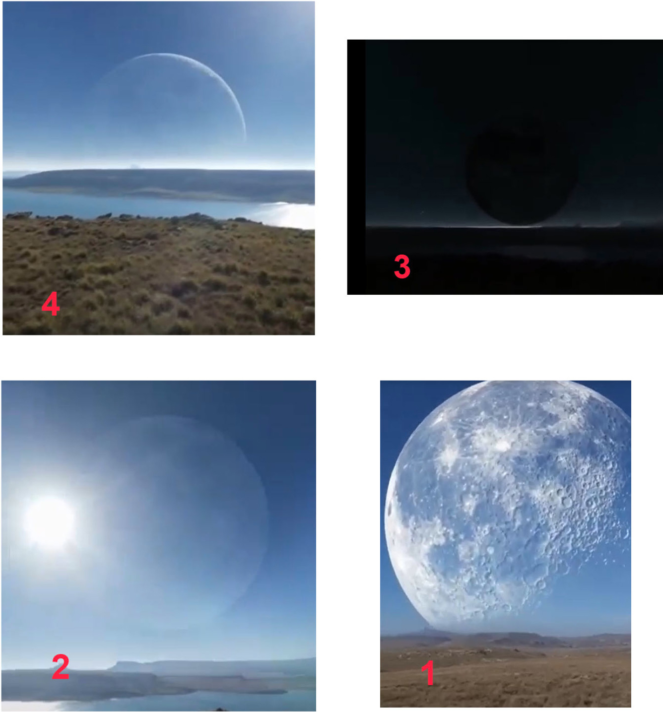 Screen captures from Viral Moon Rising Video.