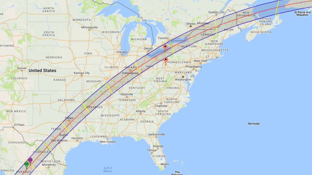 April 8, 2024: Partial eclipse visible everywhere in North America, with total eclipse observed along narrow path 