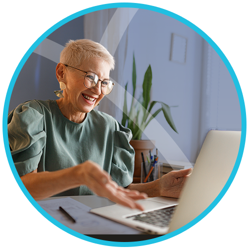 professional woman working on laptop