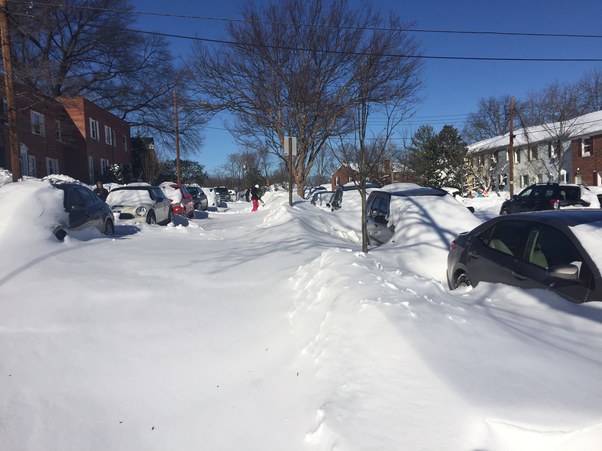Deep snow on a city street