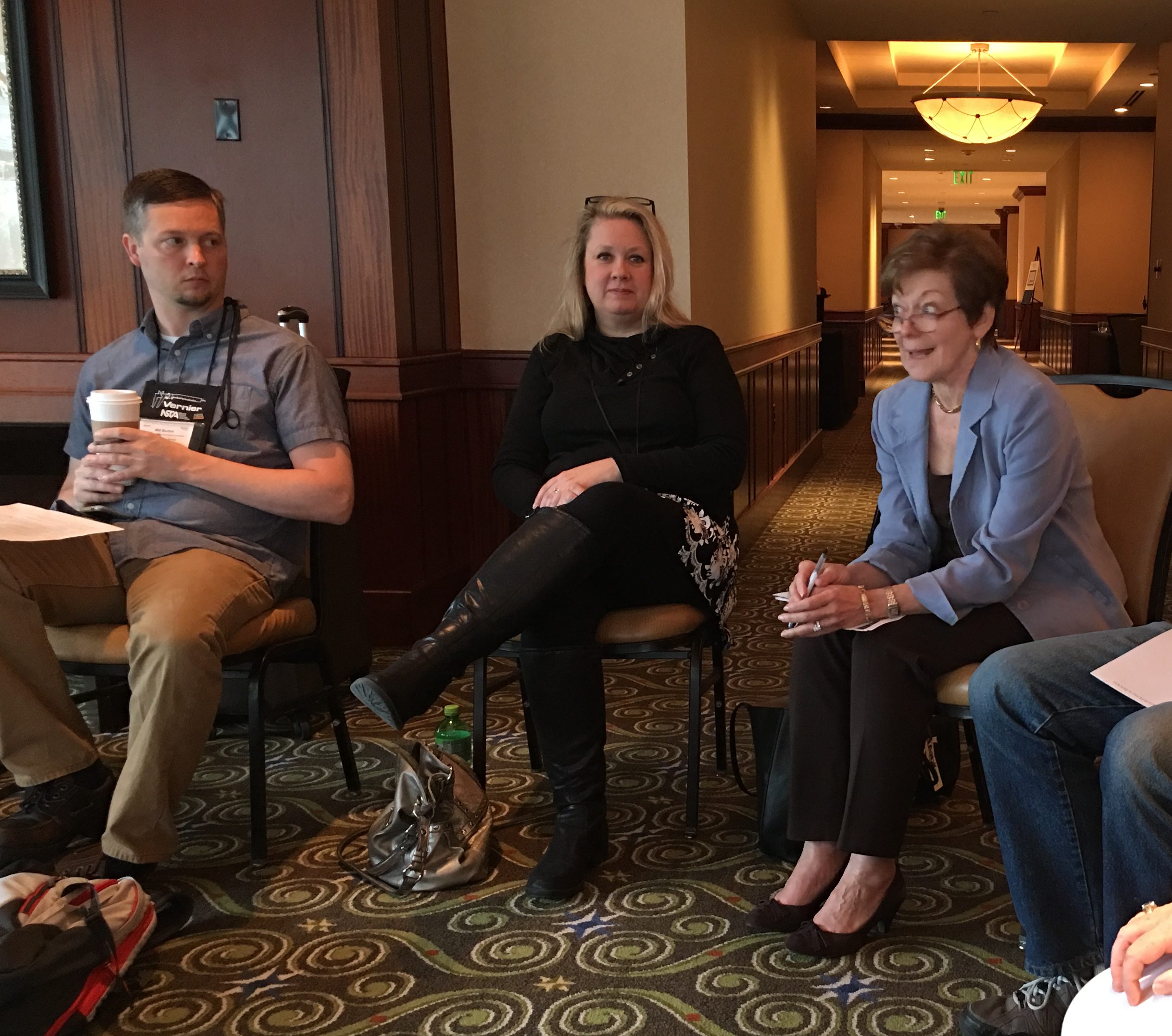 Early Childhood Science Interest Forum of the National Association for the Education of Young Children, informal meeting. Sitting in a circle, talking.