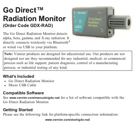 Vernier Go Direct Radiation Monitor
