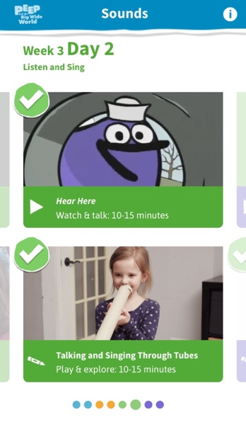 Screen shot of Peep app