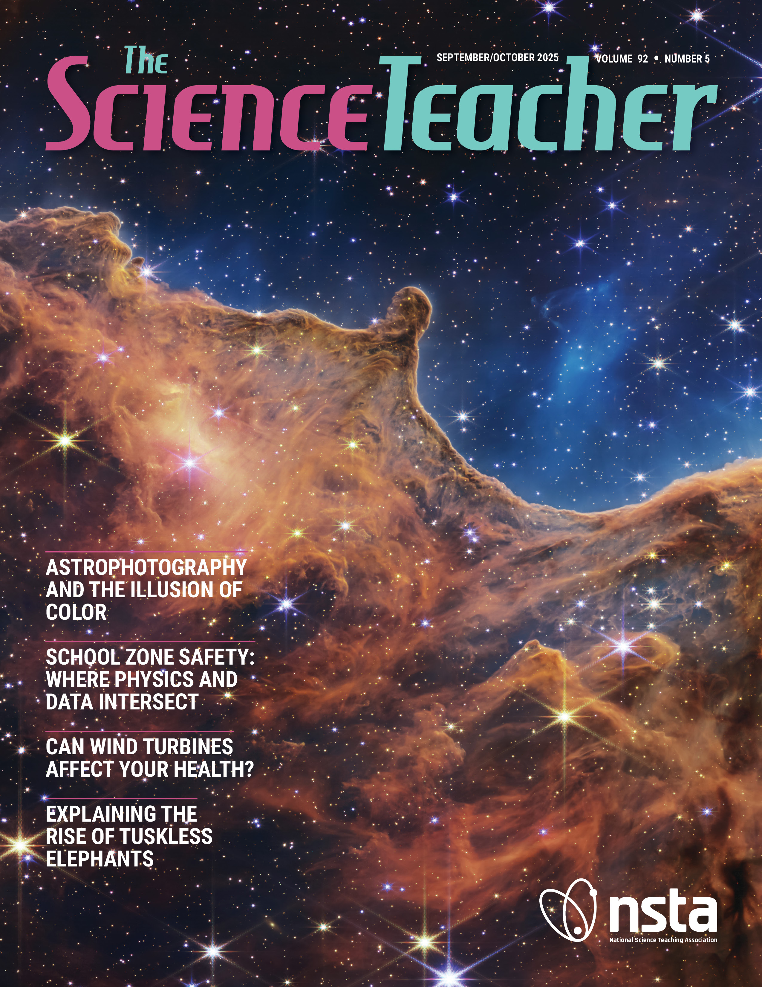 cover of The Science Teacher showing a photo from the James Webb Space Telescope
