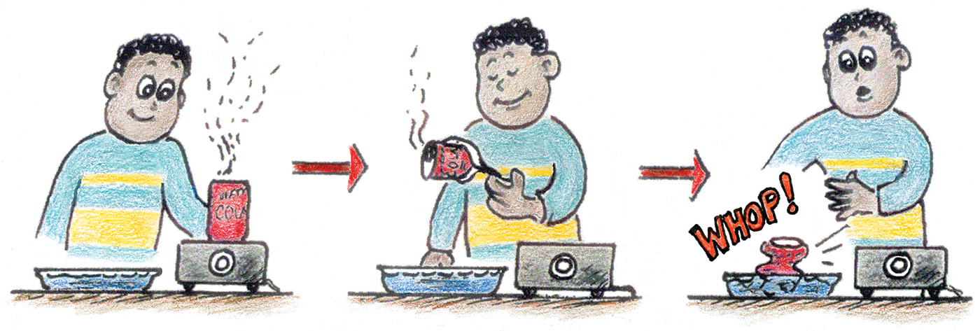 Figure 2. Pressure reduction via condensation of steam.