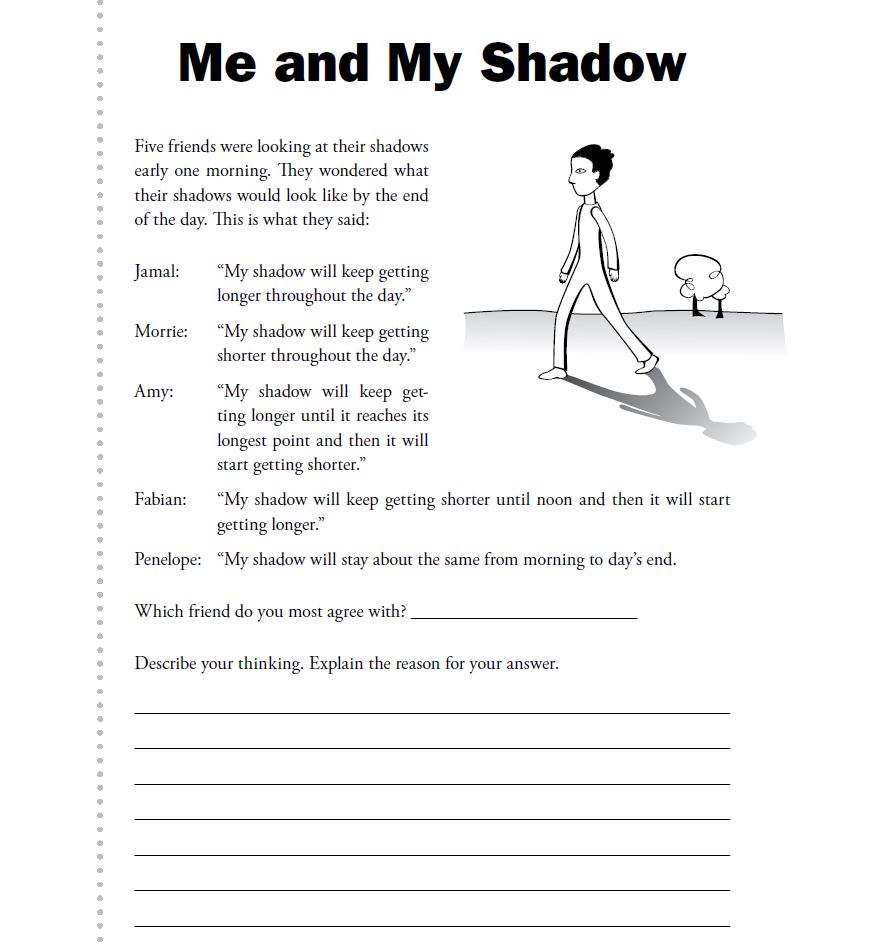 Me and My Shadow Formative Assessment Probe