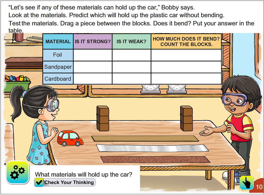 Students comparing materials p 10