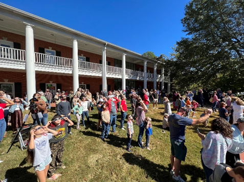 people observing eclipse