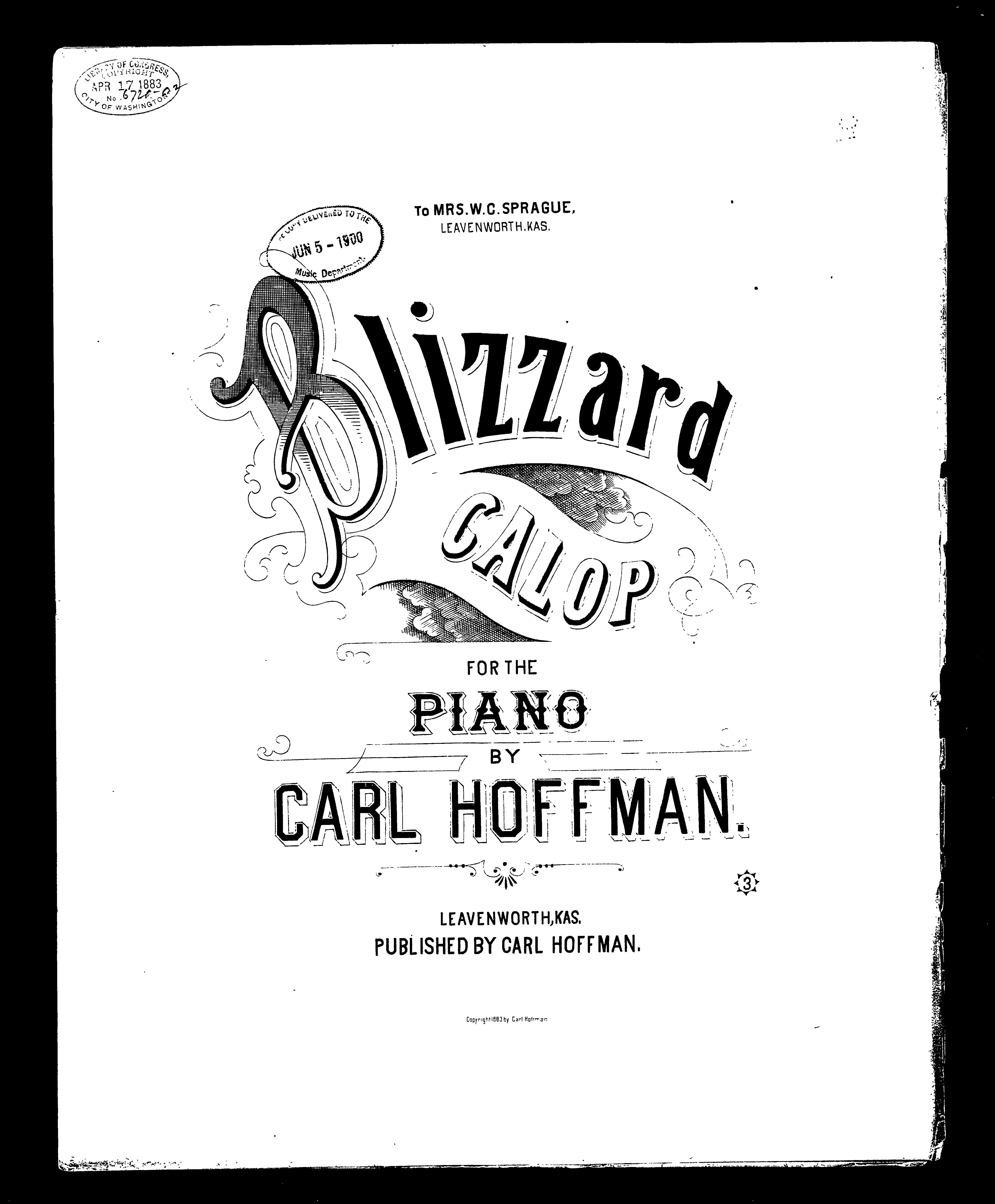 "Blizzard" sheet music