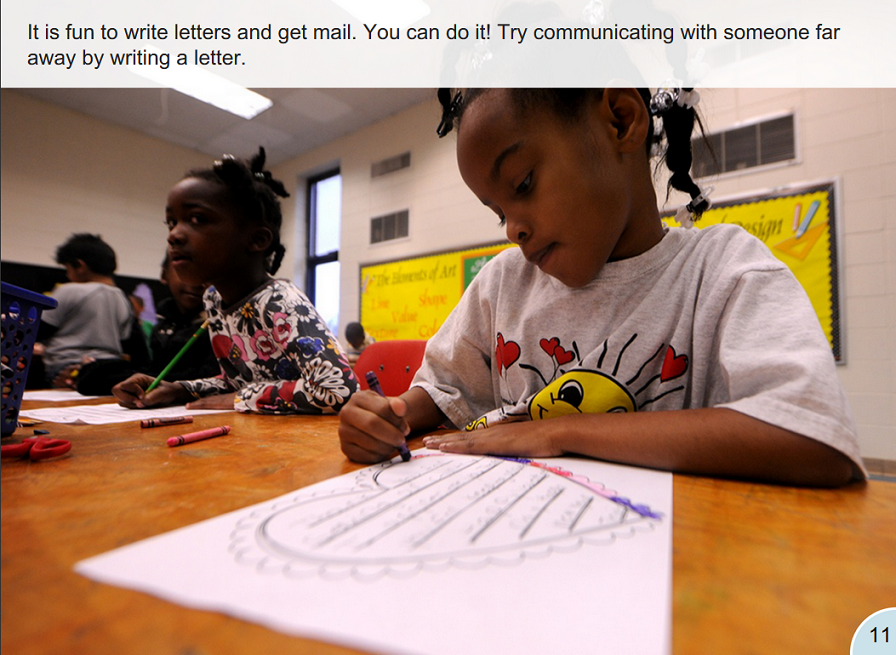 Child writing letter