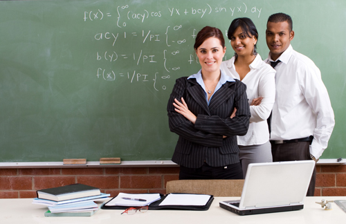 stock photo - teachers in classroom