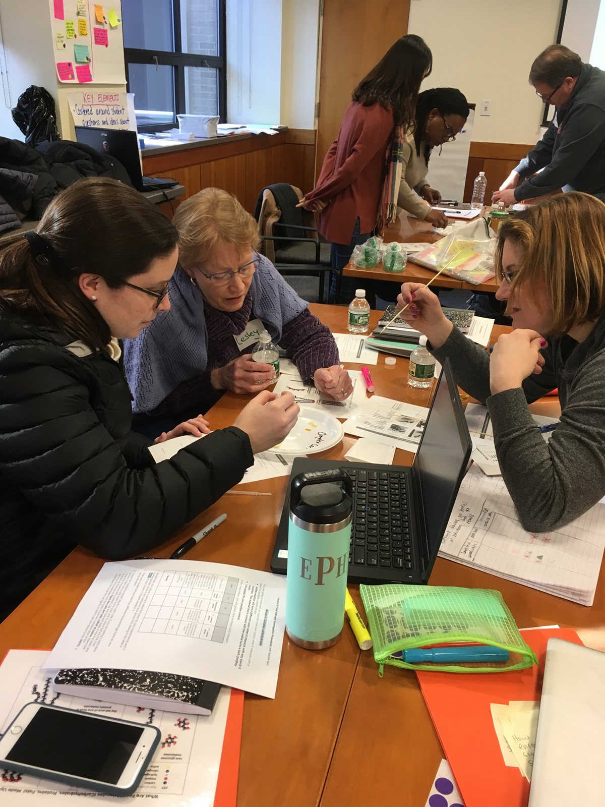 Teachers in a PD workshop make observations from the students’ perspective. Photo courtesy of the author.