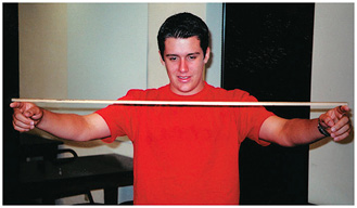 Figure 12. Travis does the “stick and slide” meterstick demo.